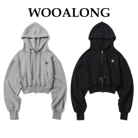 WOOALONG  |Unisex Sweat Street Style Cotton Logo Hoodies & Sweatshirts